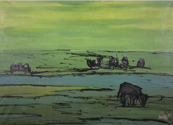 Cattle Grazing by Arto Der Haroutunian